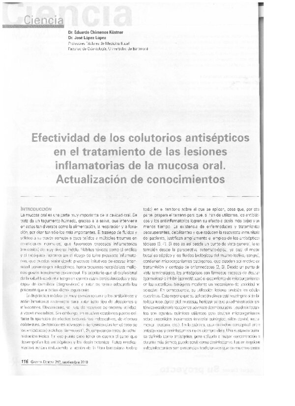 Colutorios antisépticos